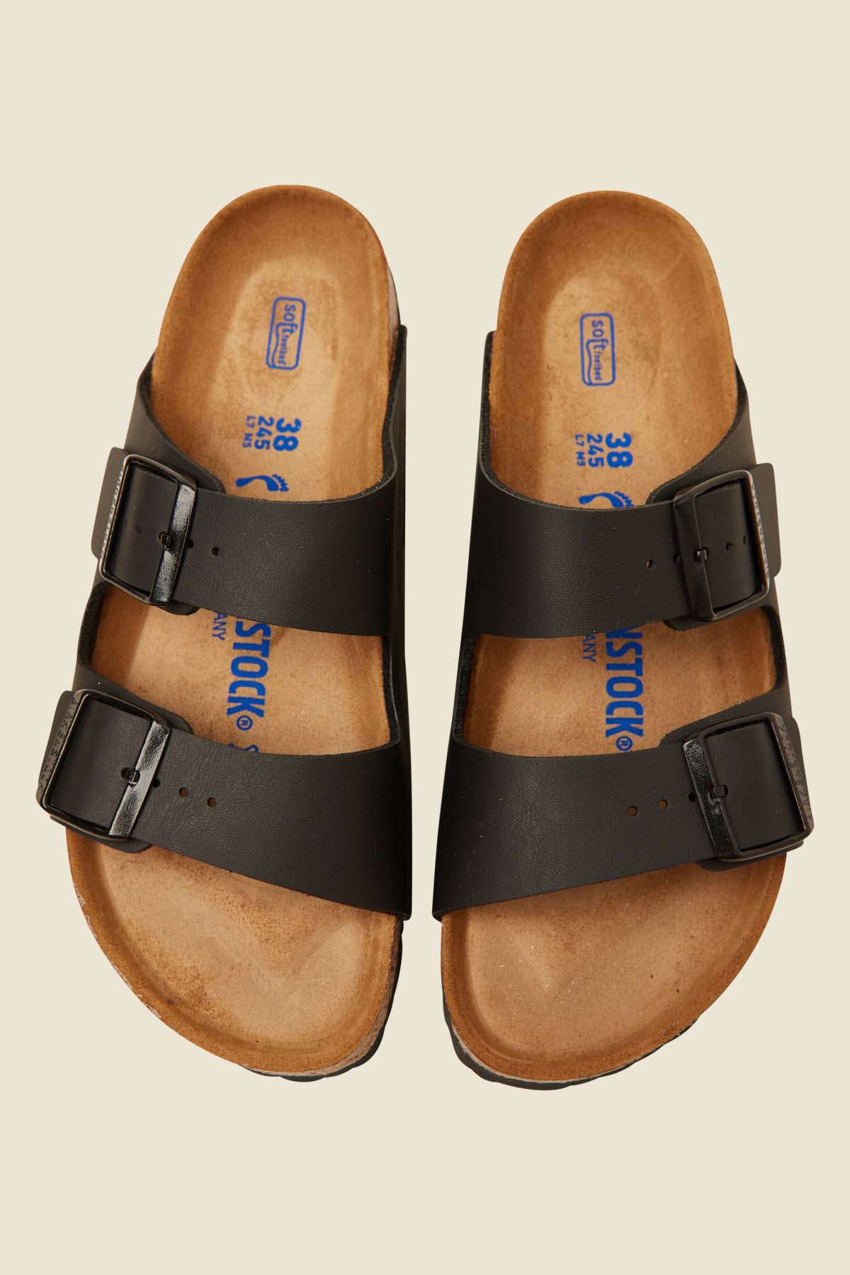 Birkenstock Womens Arizona Birko-Flor Soft Foot Bed Narrow Black