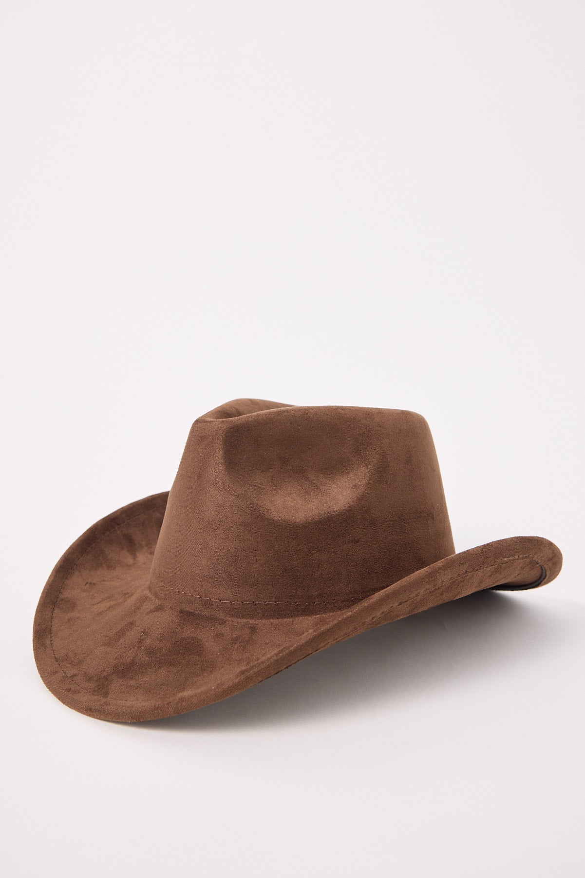 Common Need Faux Suede Cowboy Hat Brown