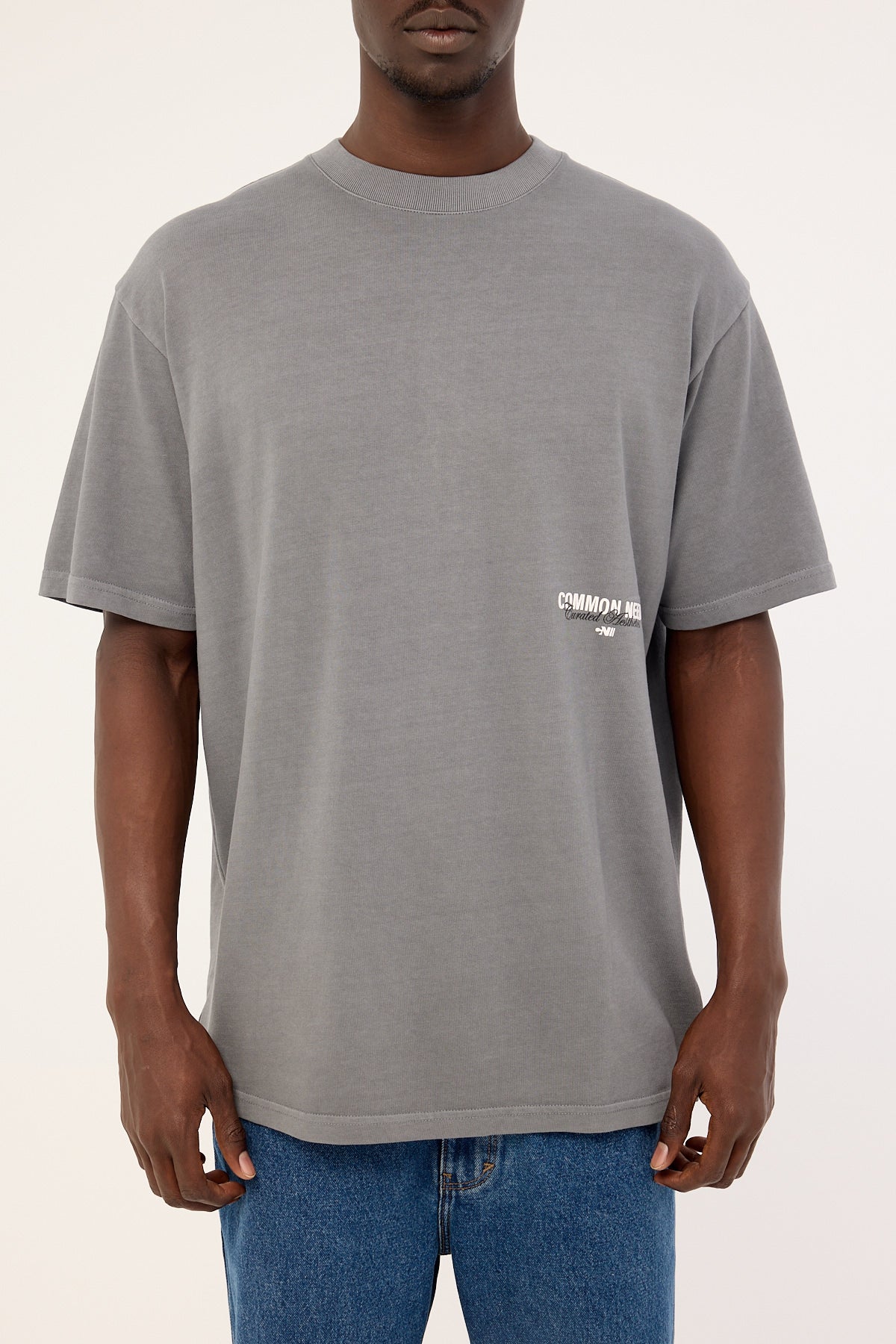 Common Need Toned Heavyweight Boxy Tee Acid Grey