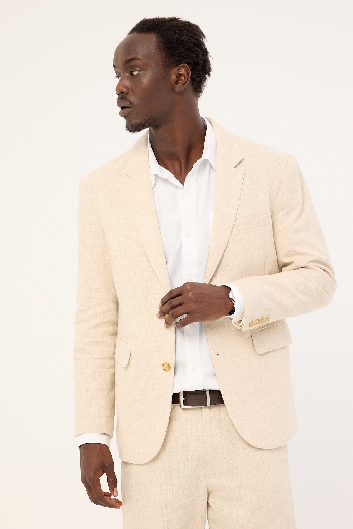 Common Need Oliver Classic Linen Blazer Natural