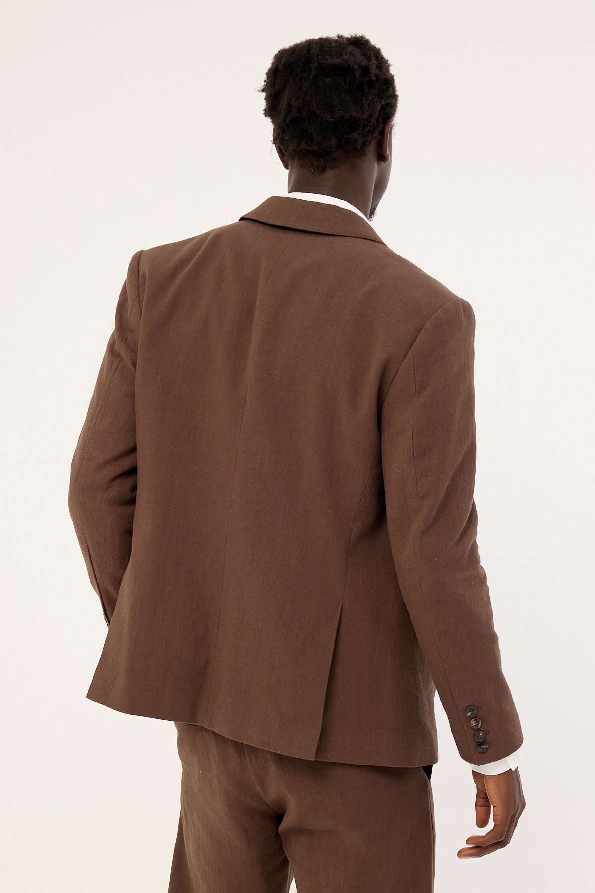 Common Need Oliver Classic Linen Blazer Brown