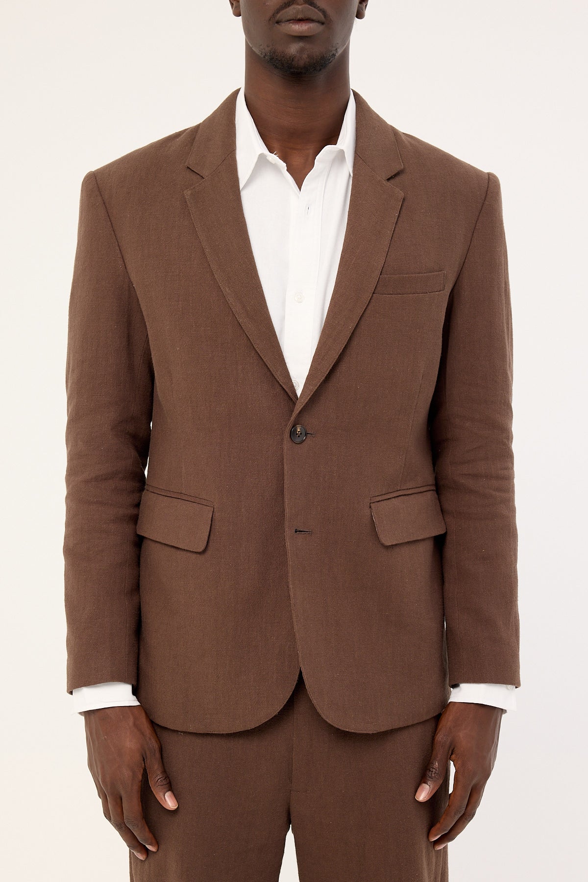 Common Need Oliver Classic Linen Blazer Brown