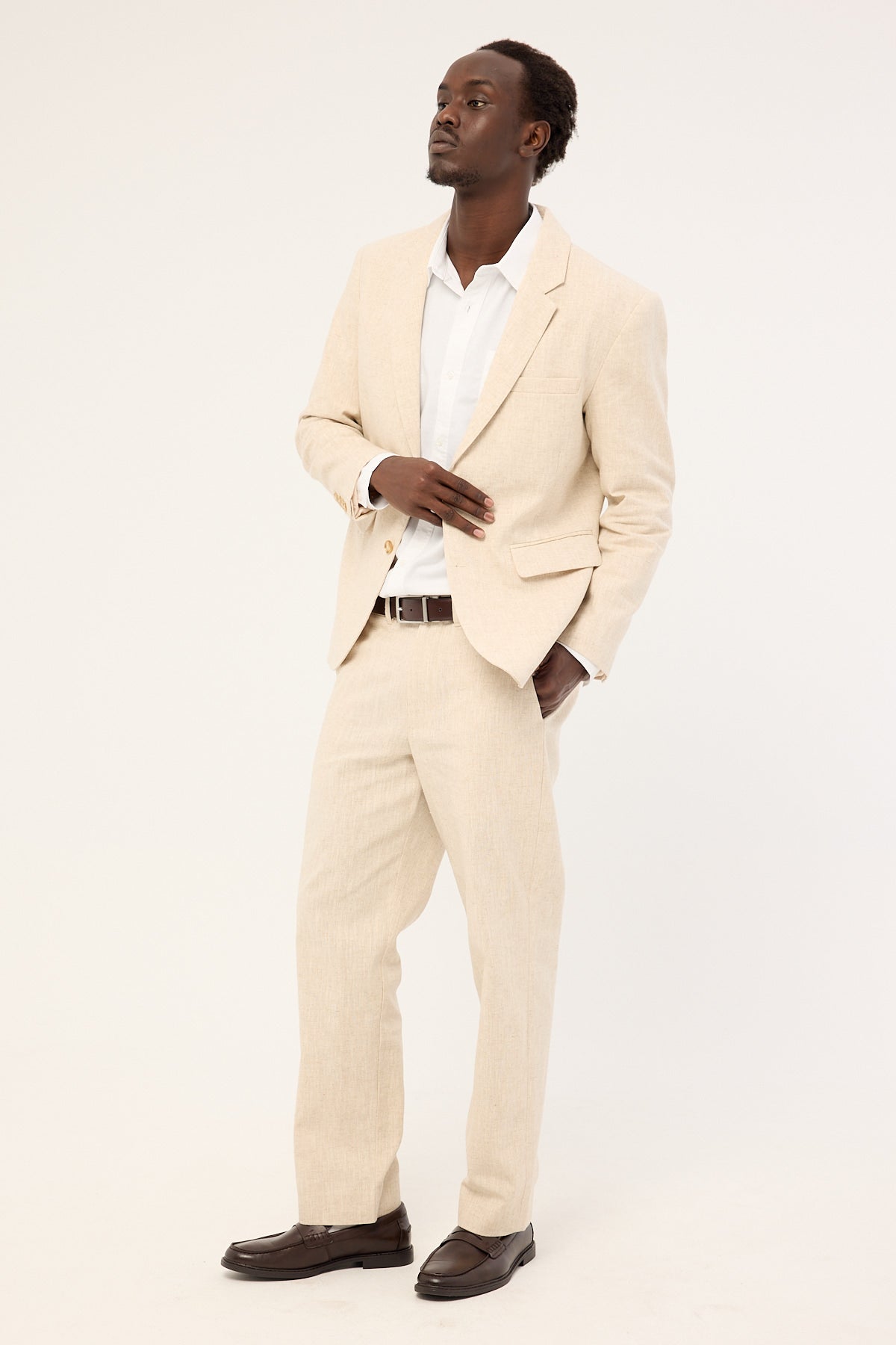 Common Need Oliver Classic Linen Tailored Trouser Natural