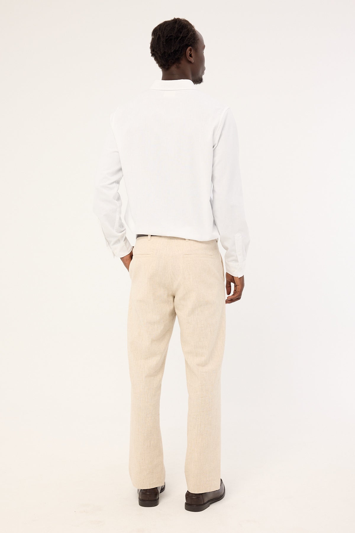 Common Need Oliver Classic Linen Tailored Trouser Natural