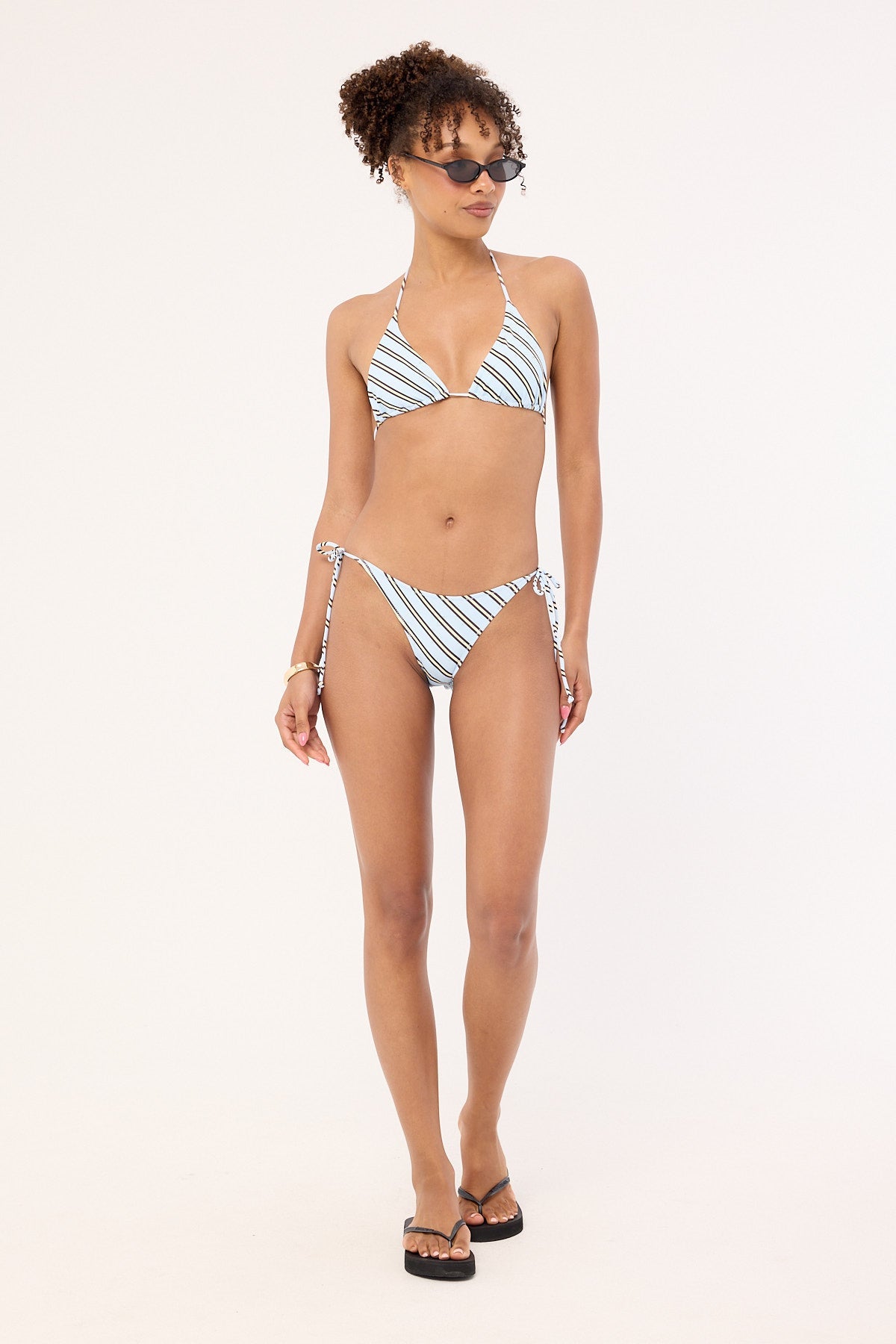 L&t Mediterranean Stripe Bikini Top Blue Stripe