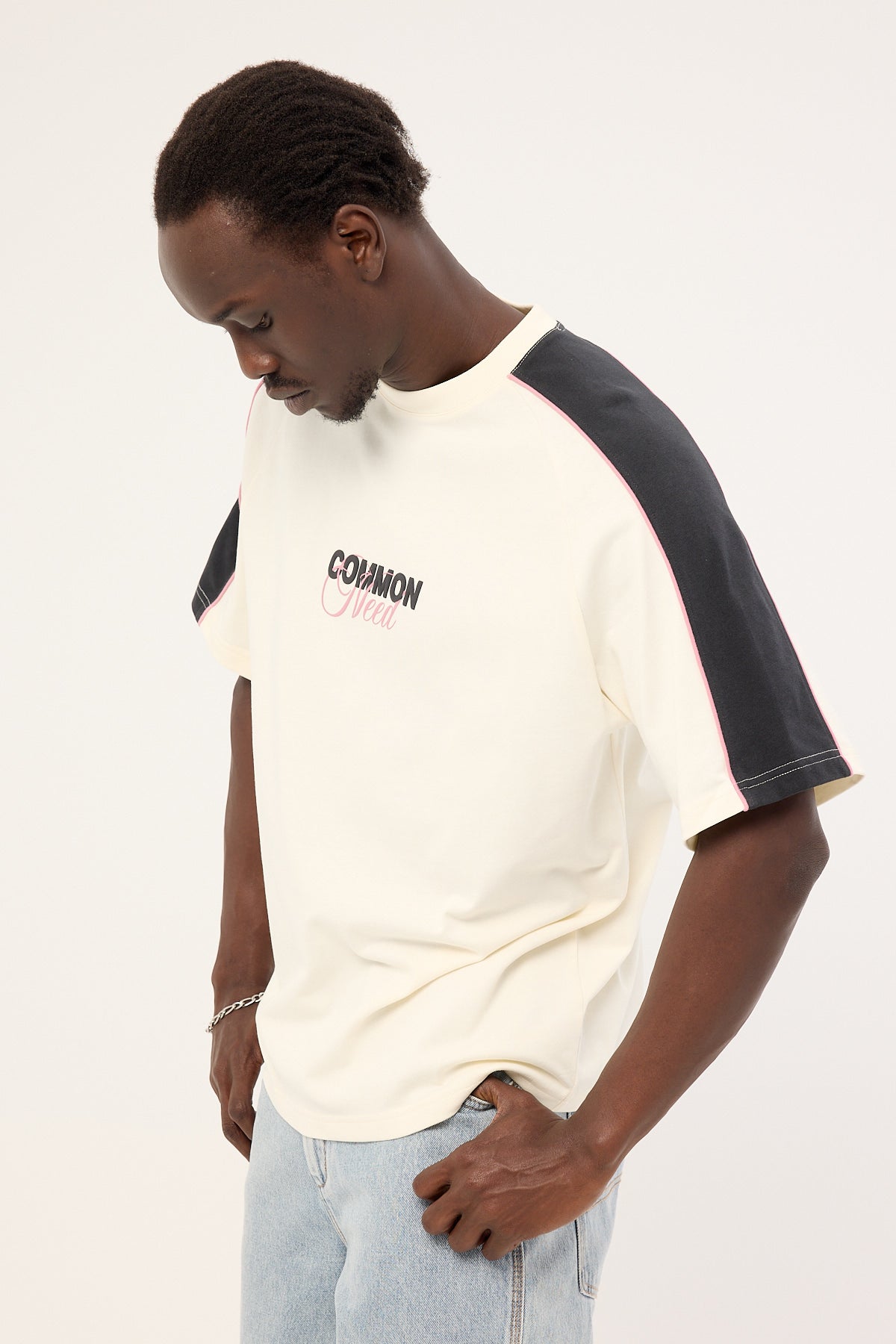 Common Need Knox Raglan Heavyweight Easy Tee Off White/Onyx