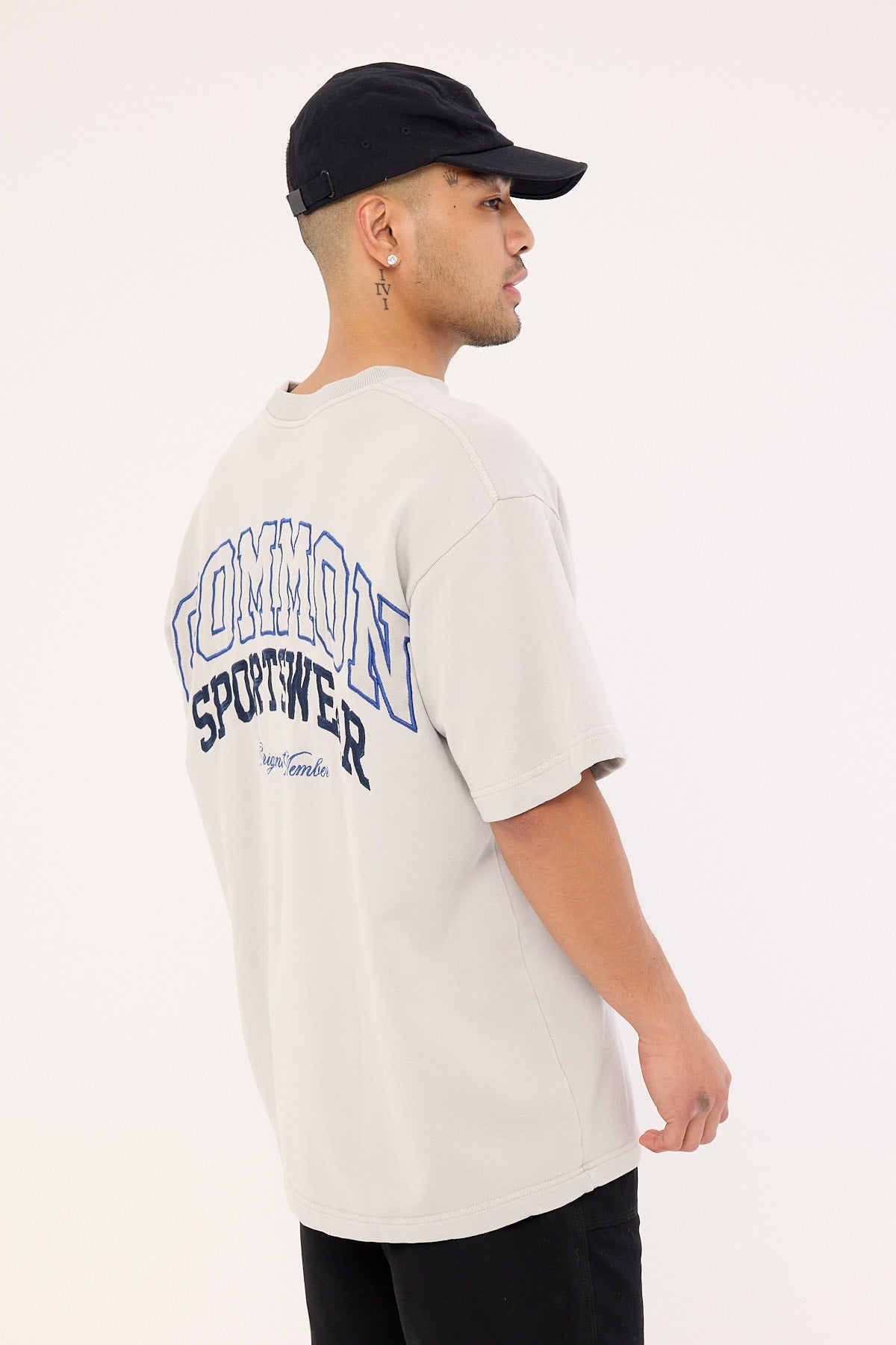 Common Need Tackle Loopback Boxy Tee Washed Ice Grey
