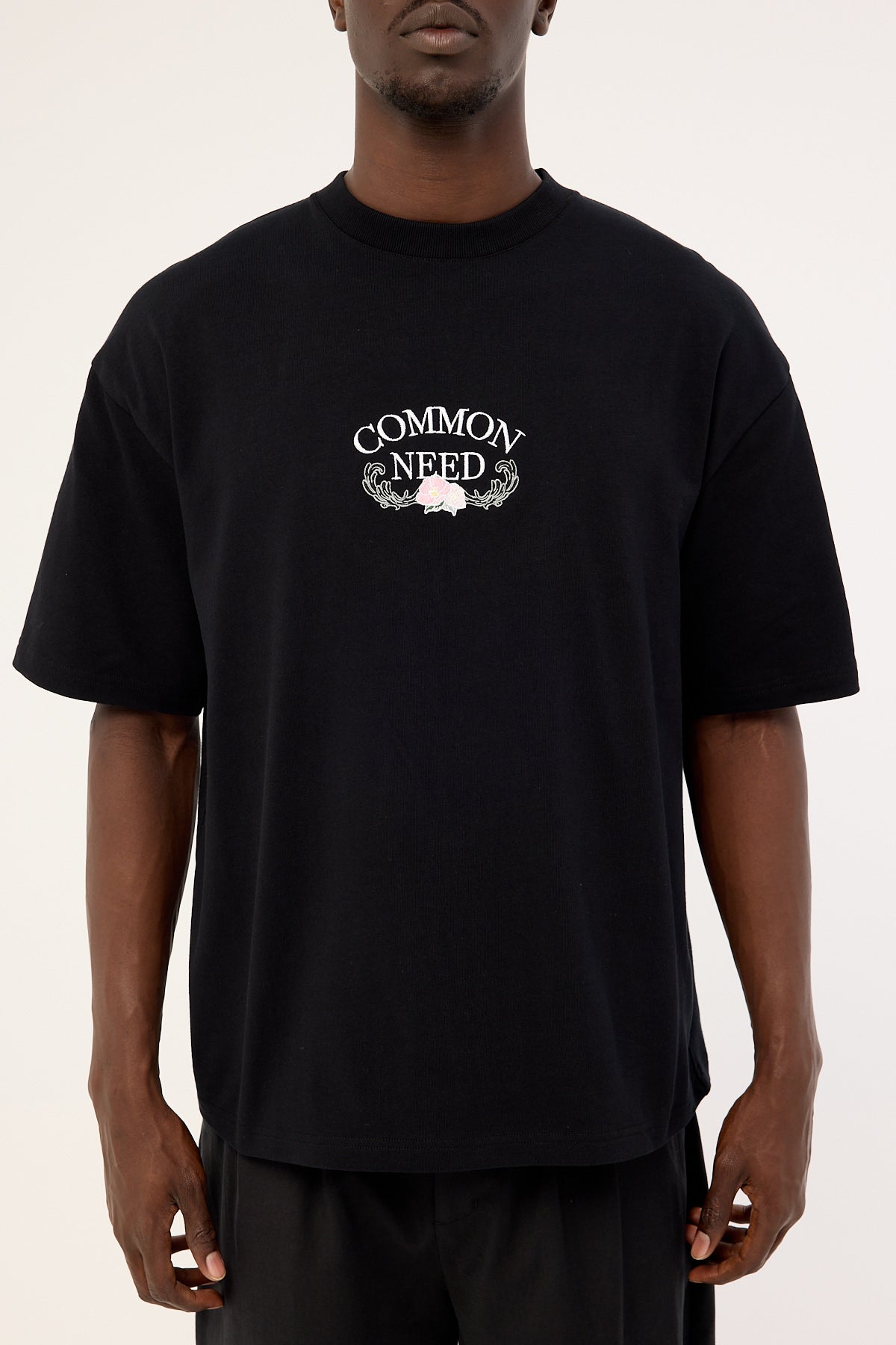 Common Need Floralia Heavyweight Easy Tee Black