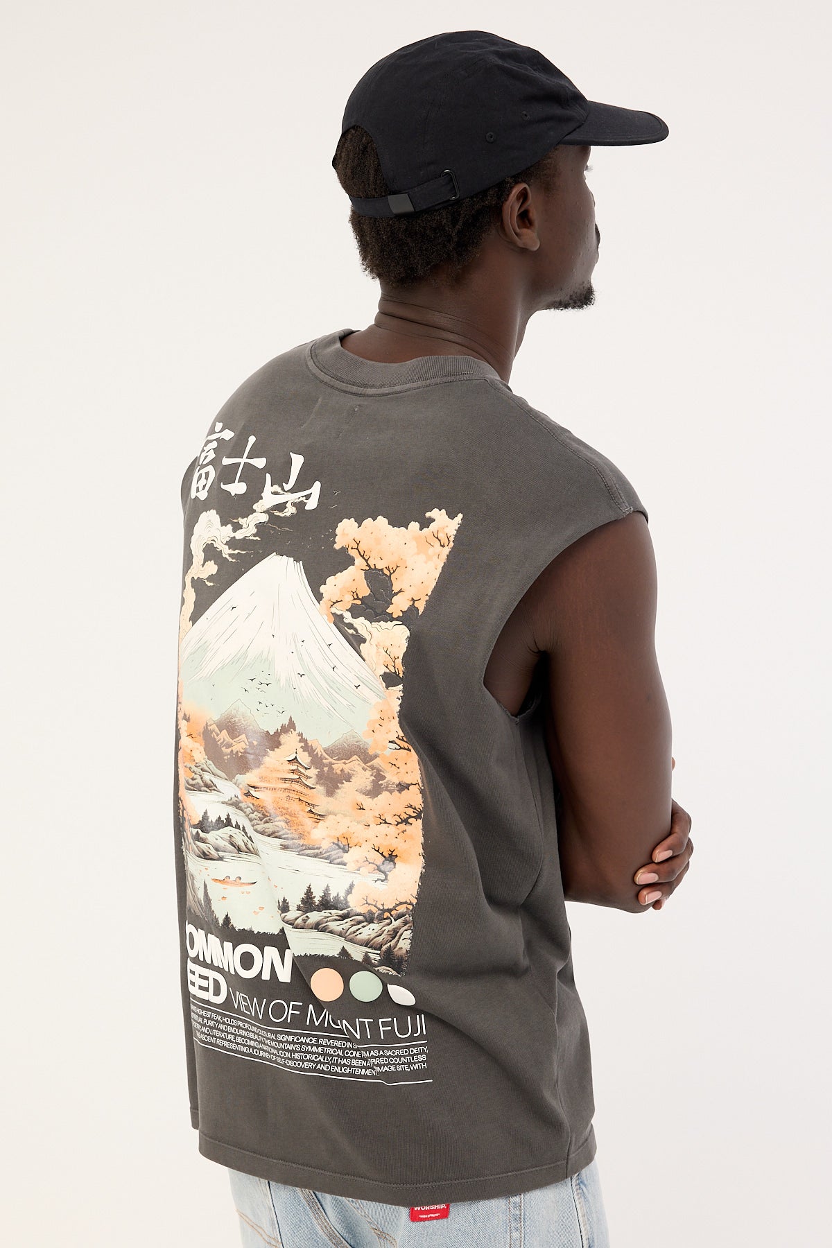Common Need Fuji Muscle Tank Washed Black