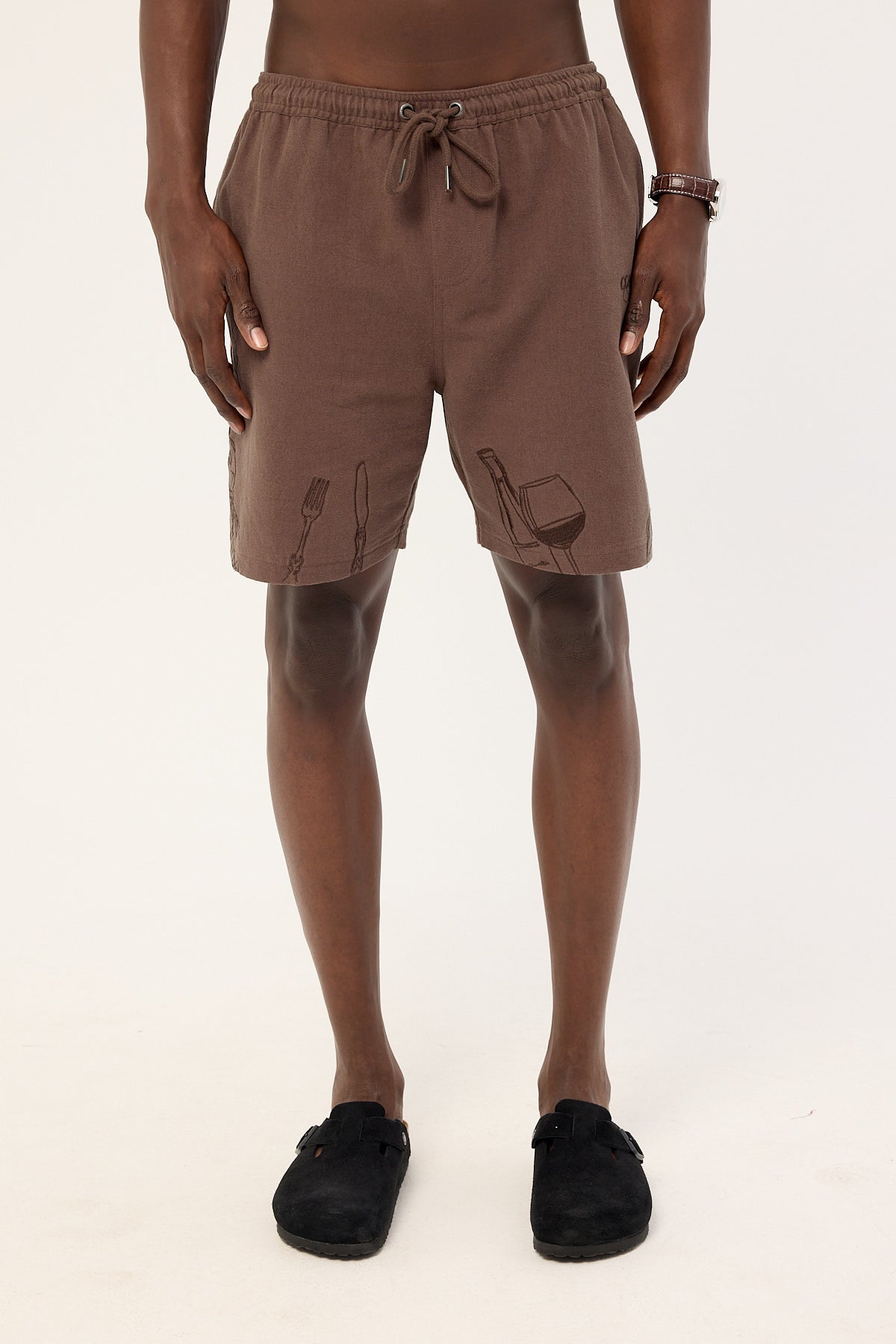 Common Need Alfresco Elastic Waist Short Brown
