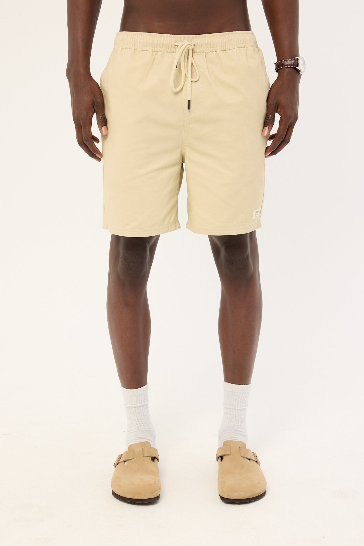Common Need Habitat Elastic Waist Short Washed Off White
