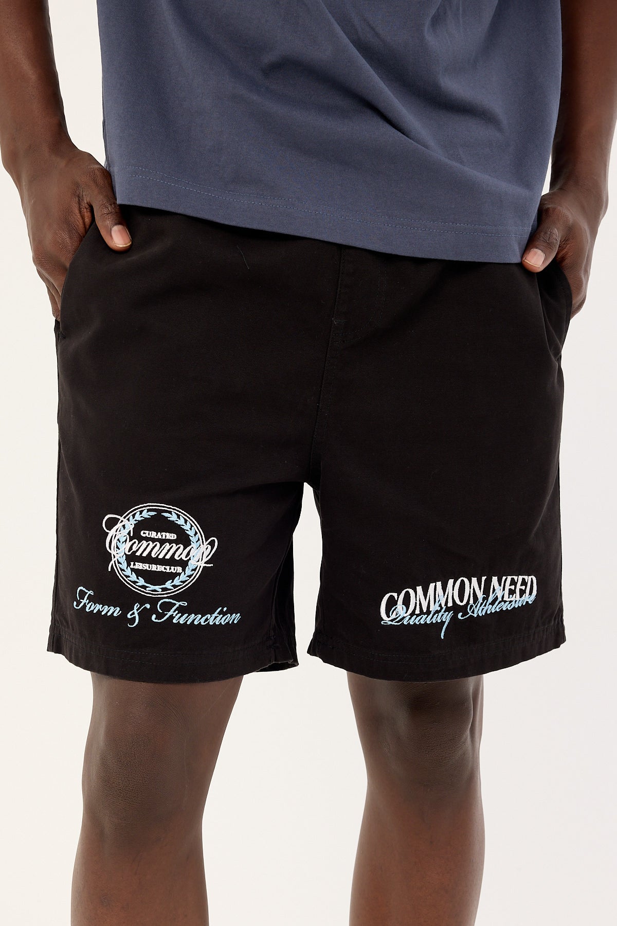 Common Need Enroll Elastic Waist Short Black