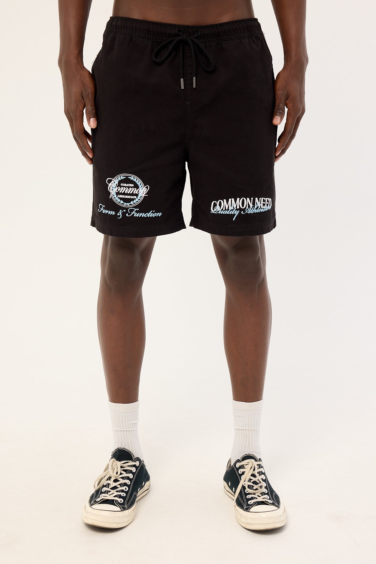 Common Need Enroll Elastic Waist Short Black