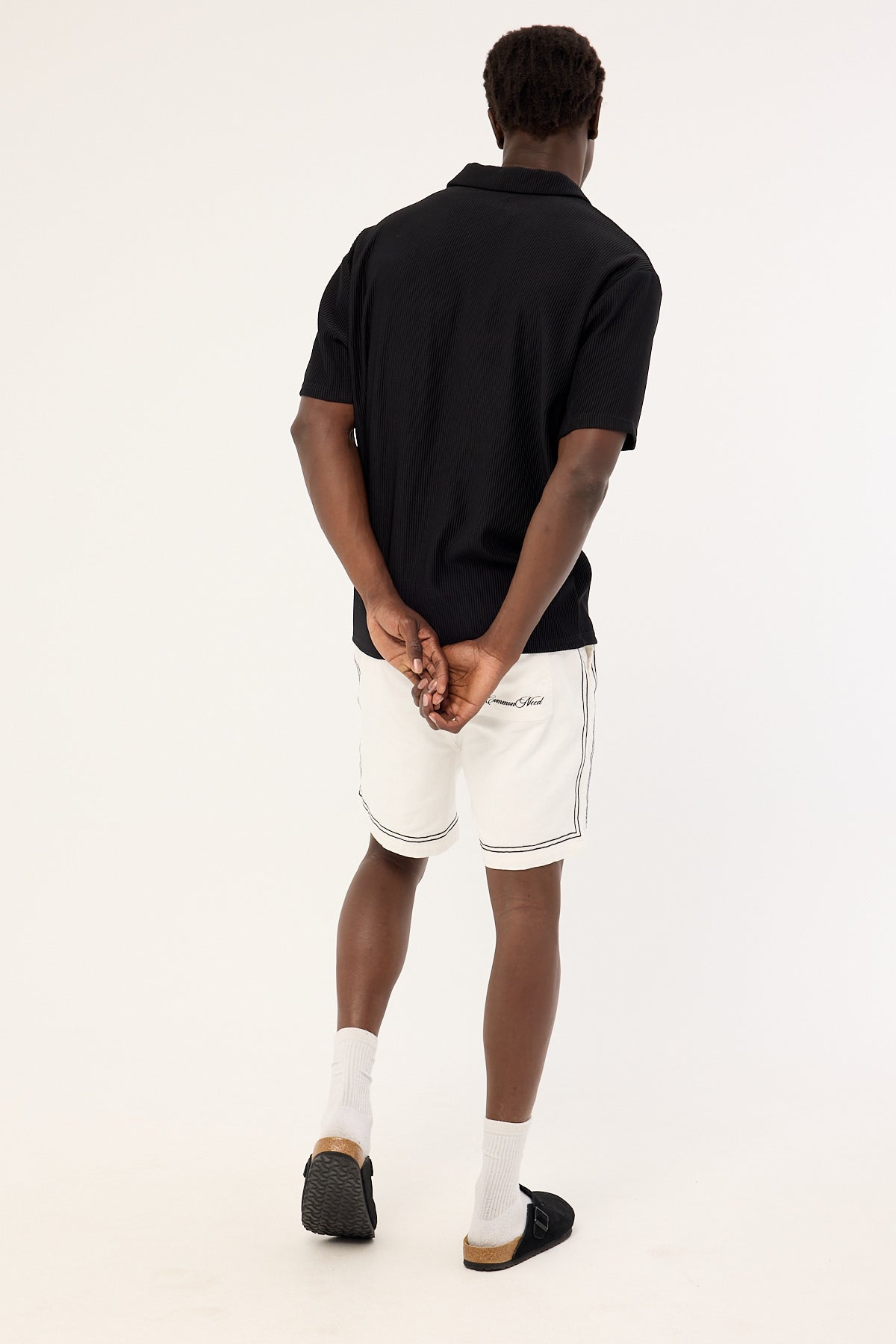 Common Need Token Elastic Waist Short White