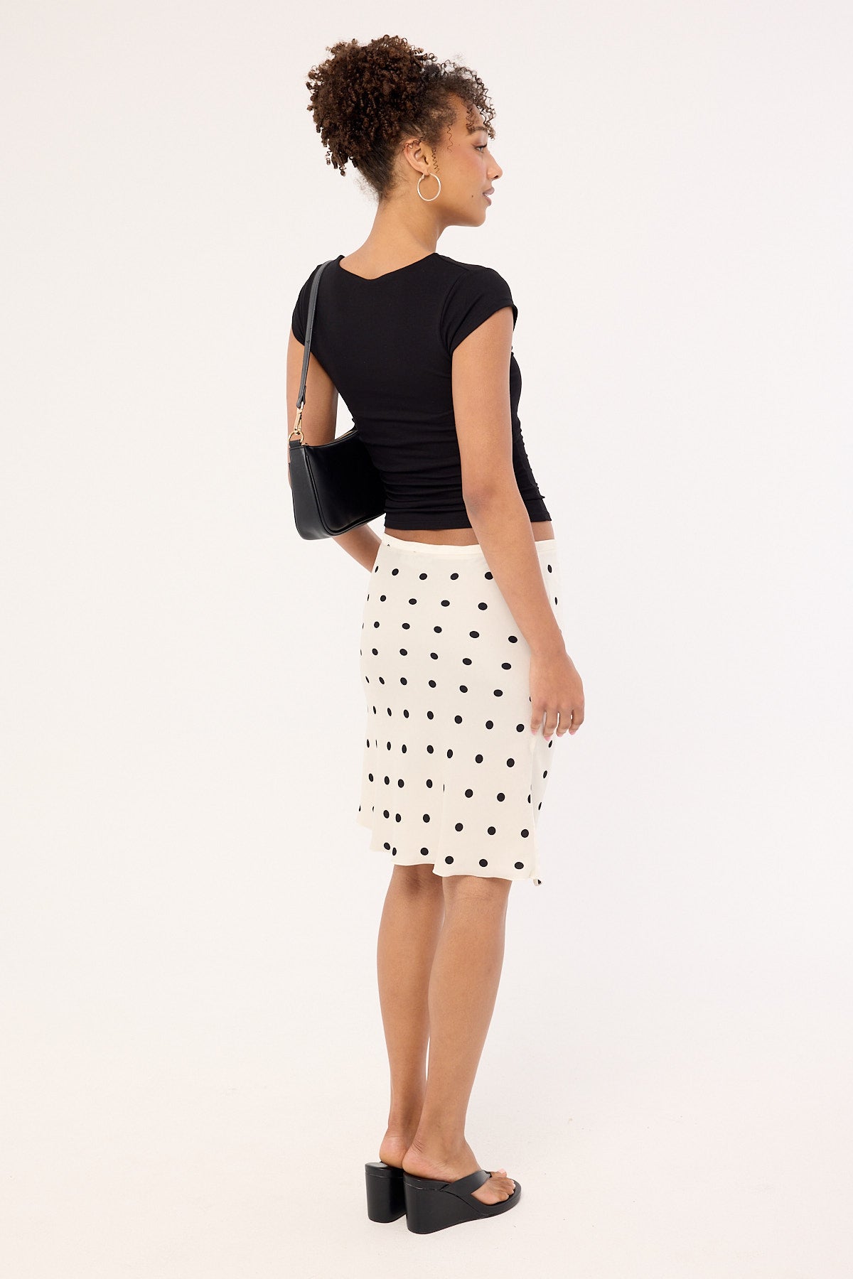 Lioness Shoreline Midi Skirt Cream Polka