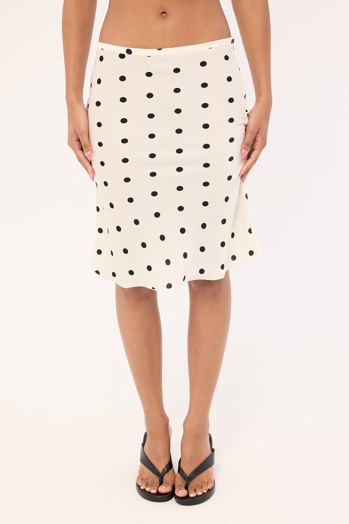 Lioness Shoreline Midi Skirt Cream Polka