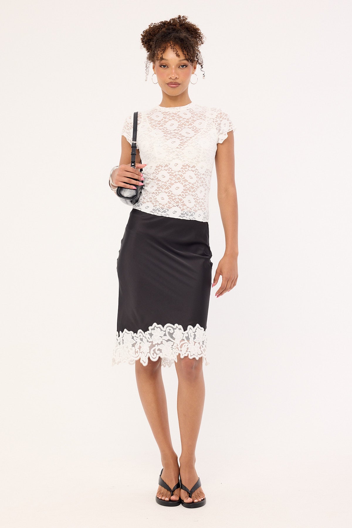 Lioness Anchored Midi Skirt Noir