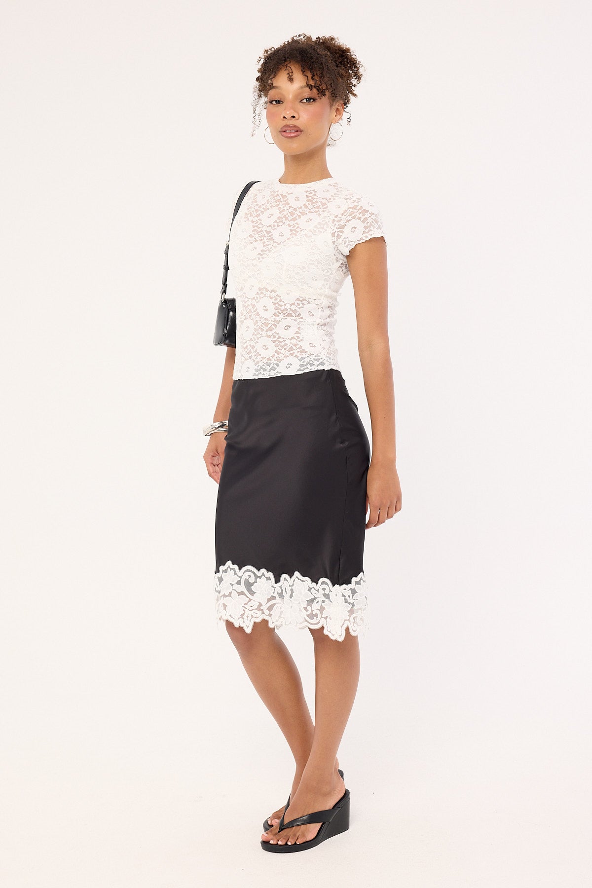 Lioness Anchored Midi Skirt Noir