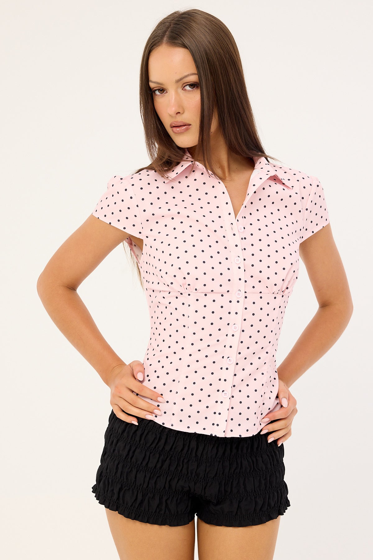 Lioness Mon Cheri Blouse Pink Polka