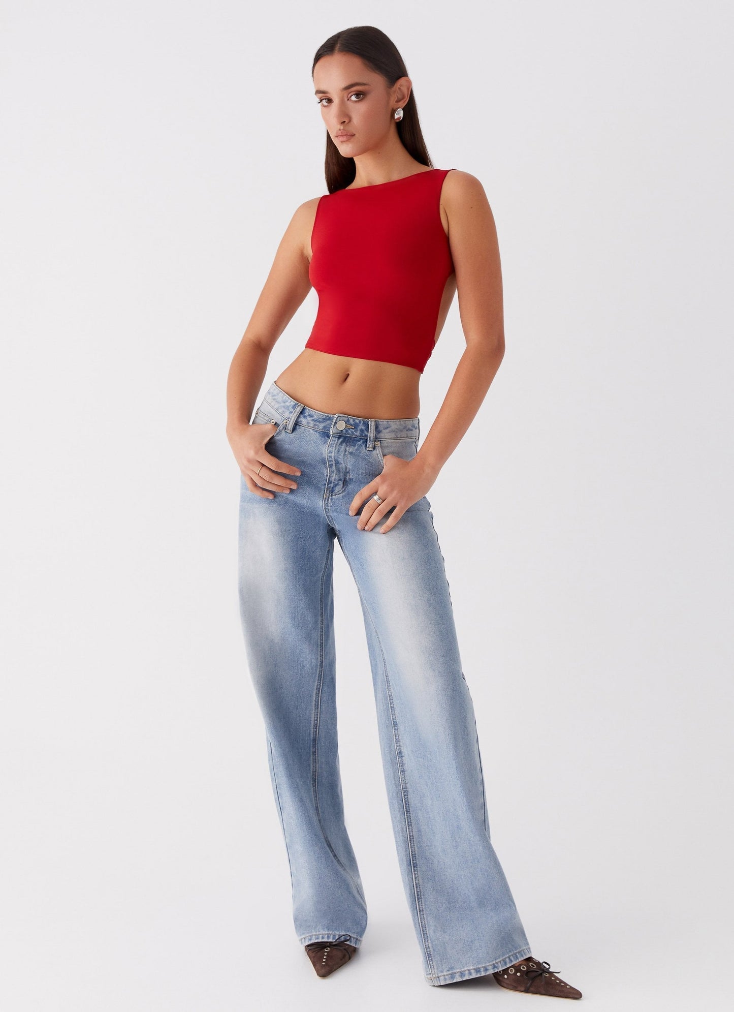 Saskie Tie Top - Ruby Red Fiorora