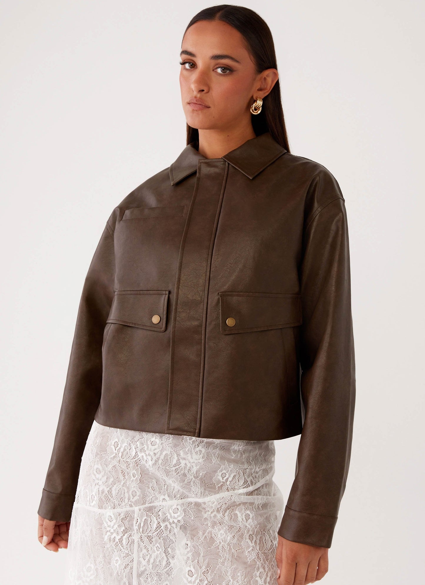 Kurzjacke mit Umlegekragen und Brusttaschen - Fiorora Fiorora