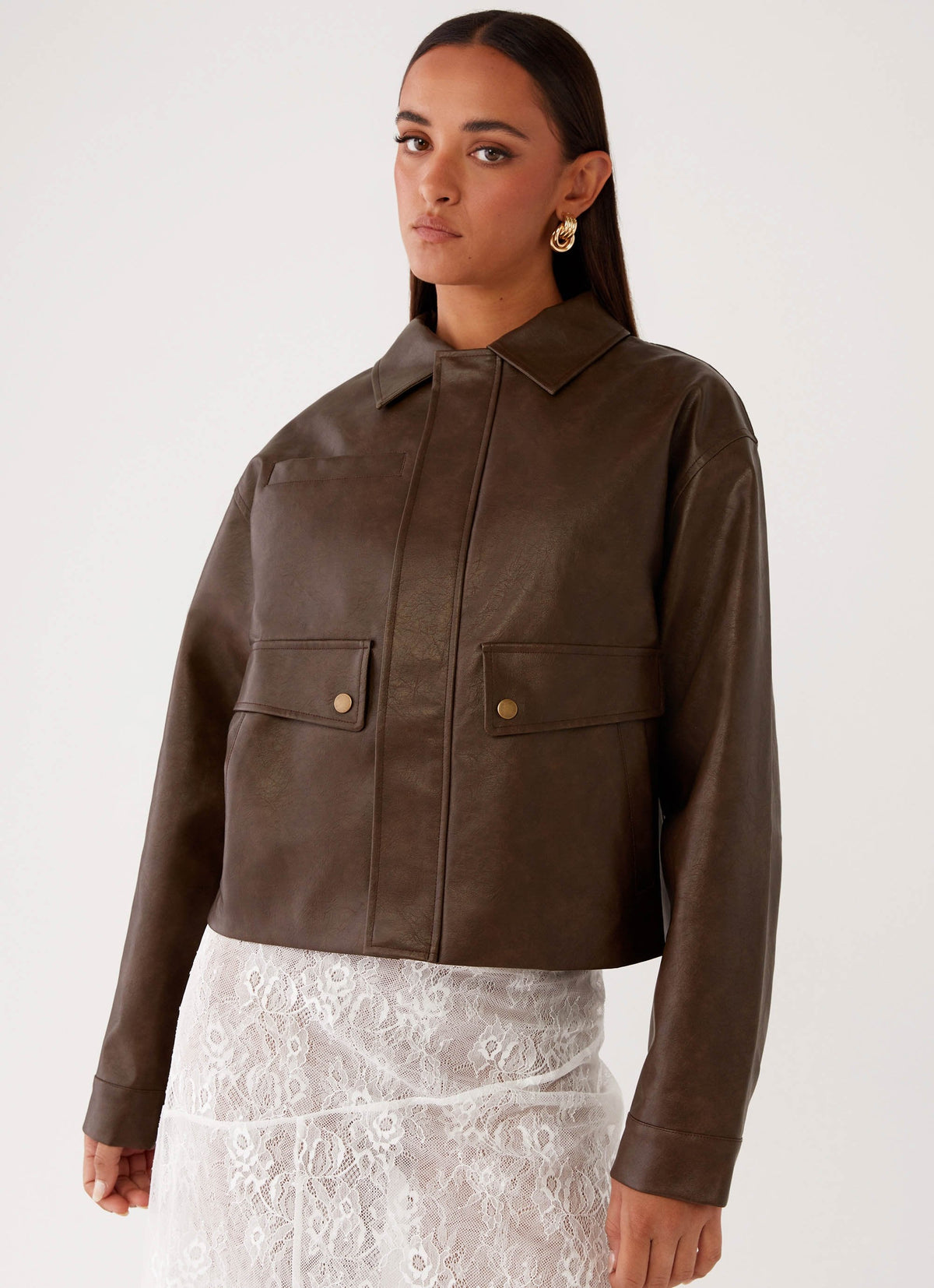 Kurzjacke mit Umlegekragen und Brusttaschen - Fiorora Fiorora