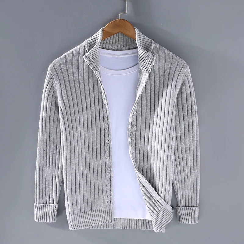 Cardigan with ribbed design and open front cut