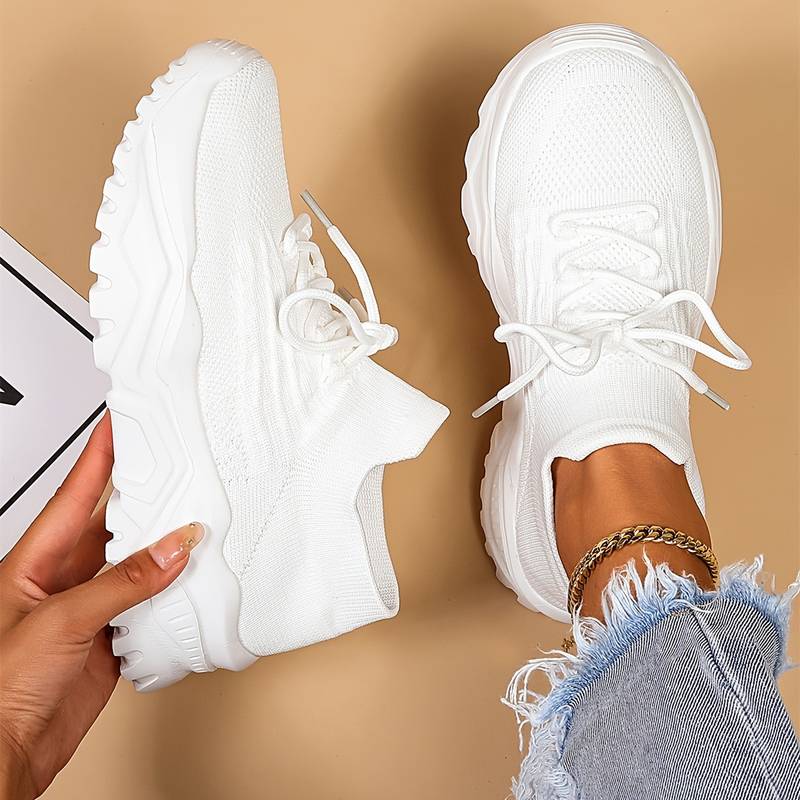 Women’s Sneakers with Chunky Sole and Lace-Up Design