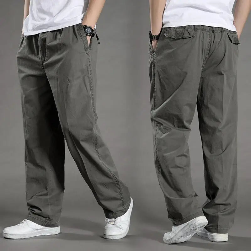 Men’s Relaxed-Fit Trousers with Elastic Waistband and Pockets