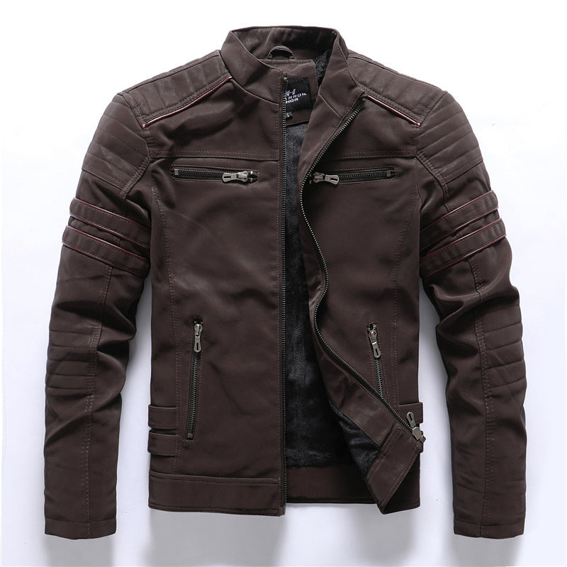 Men's jacket with zip and quilted details