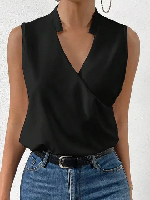 Sleeveless V-neck top