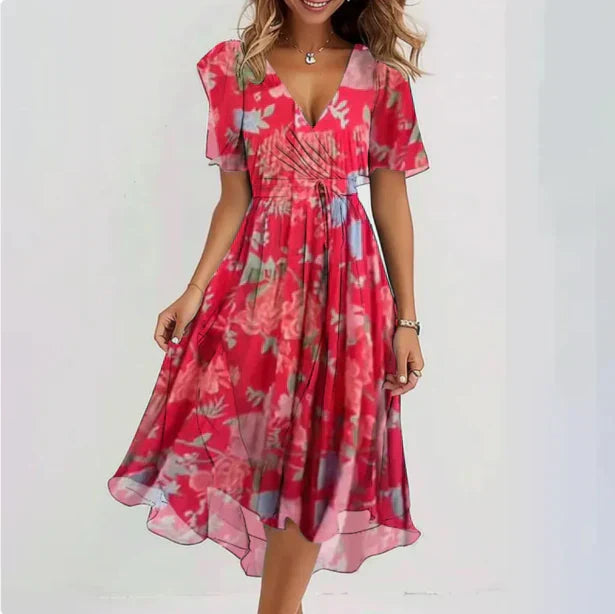 Chic midi dress with short sleeves