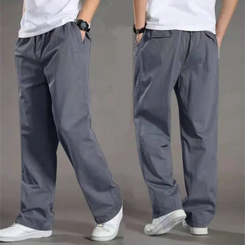 Men’s Relaxed-Fit Trousers with Elastic Waistband and Pockets