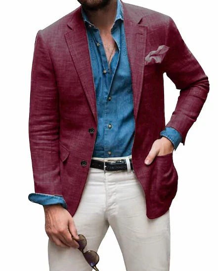 Men's blazer with structured material and slim cut