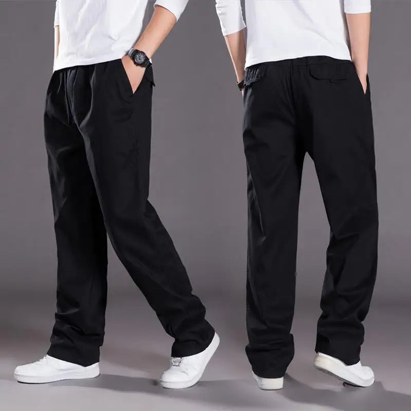 Men’s Relaxed-Fit Trousers with Elastic Waistband and Pockets