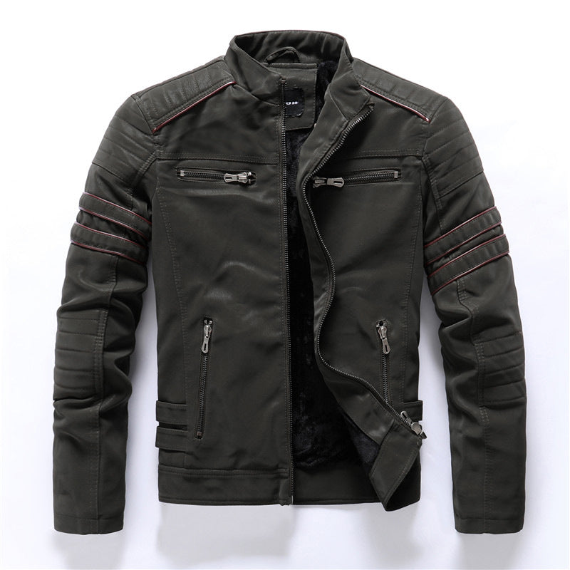 Men's jacket with zip and quilted details