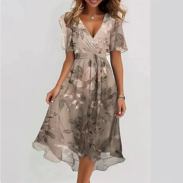 Chic midi dress with short sleeves