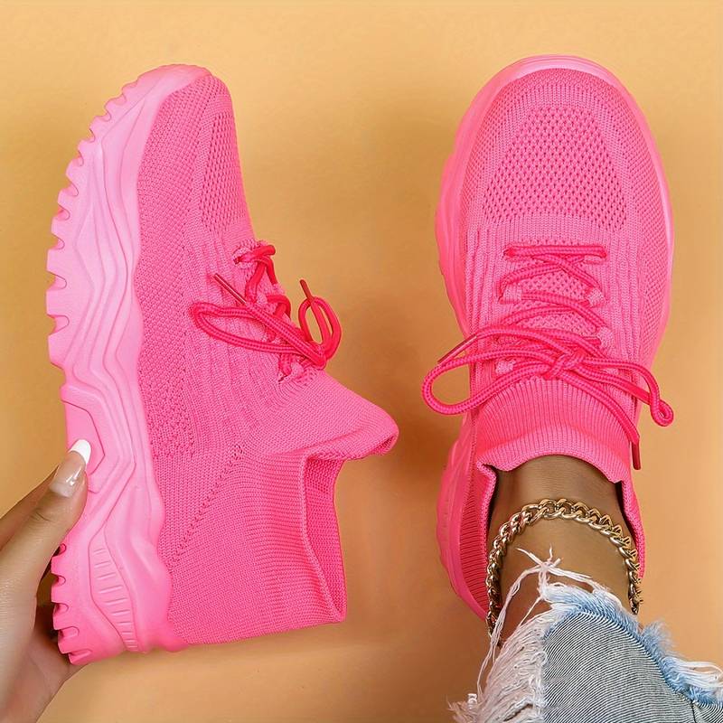 Women’s Sneakers with Chunky Sole and Lace-Up Design