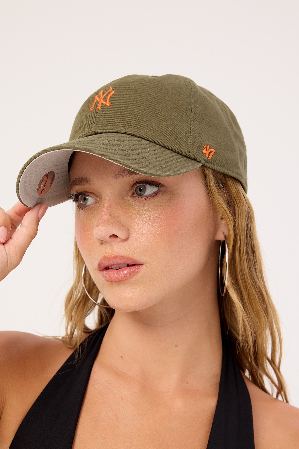 47 Brand New York Yankees Base Runner 47 Clean Up Cap Sandalwood/Orange