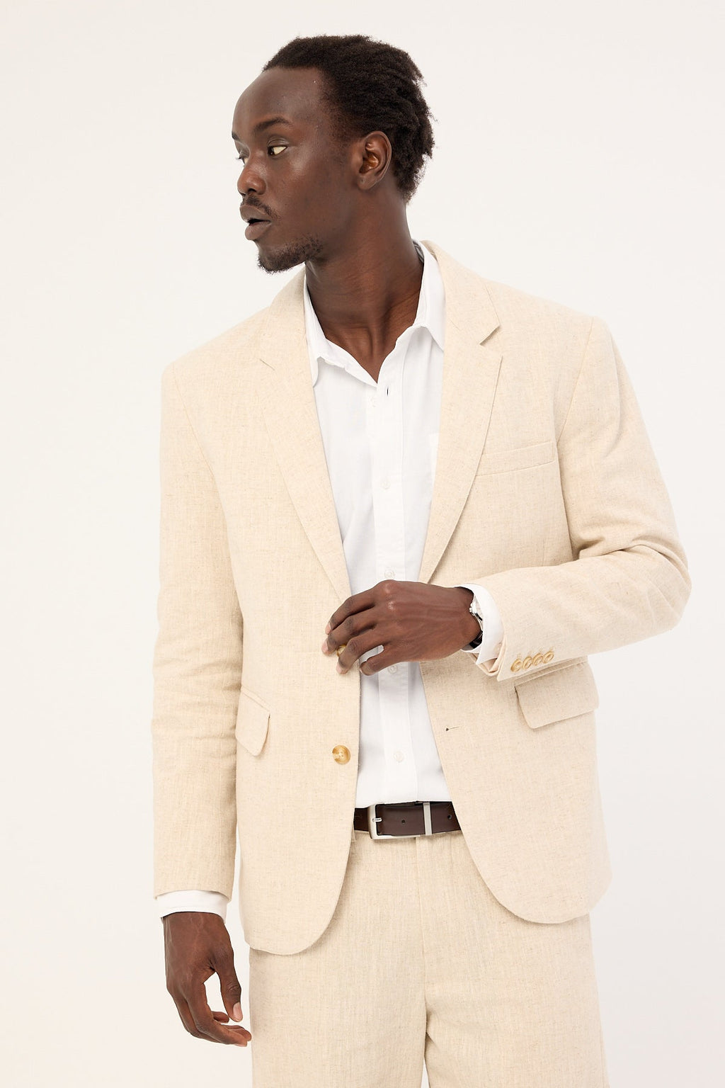 Common Need Oliver Classic Linen Blazer Natural