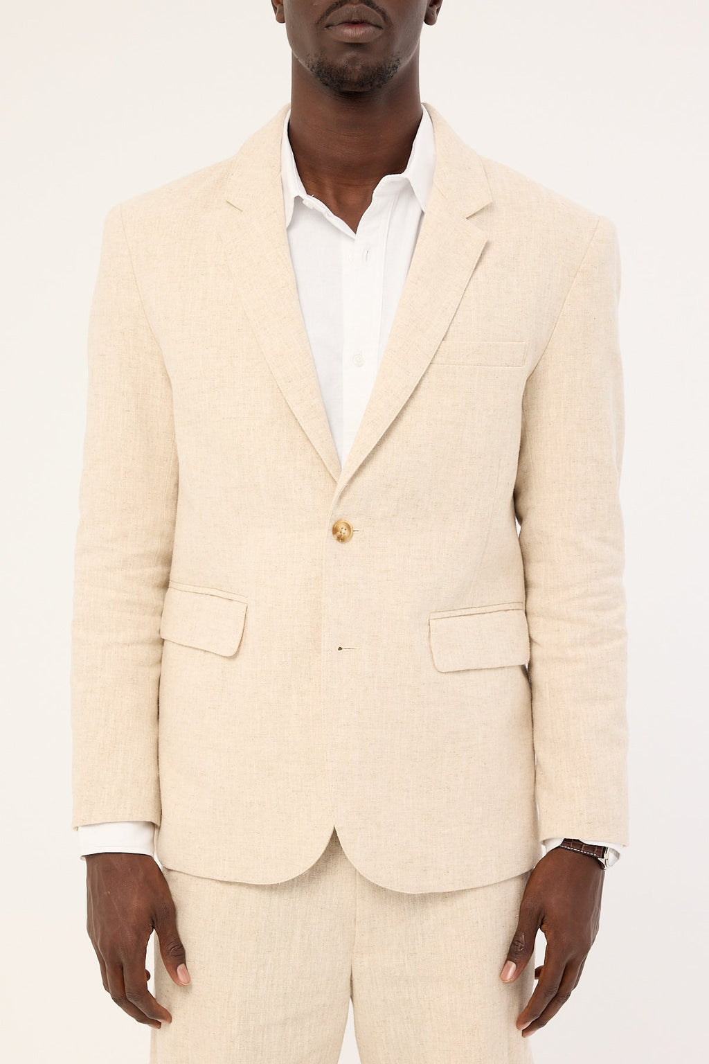 Common Need Oliver Classic Linen Blazer Natural