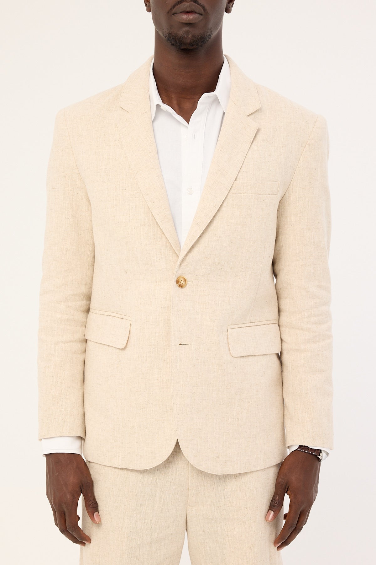 Common Need Oliver Classic Linen Blazer Natural