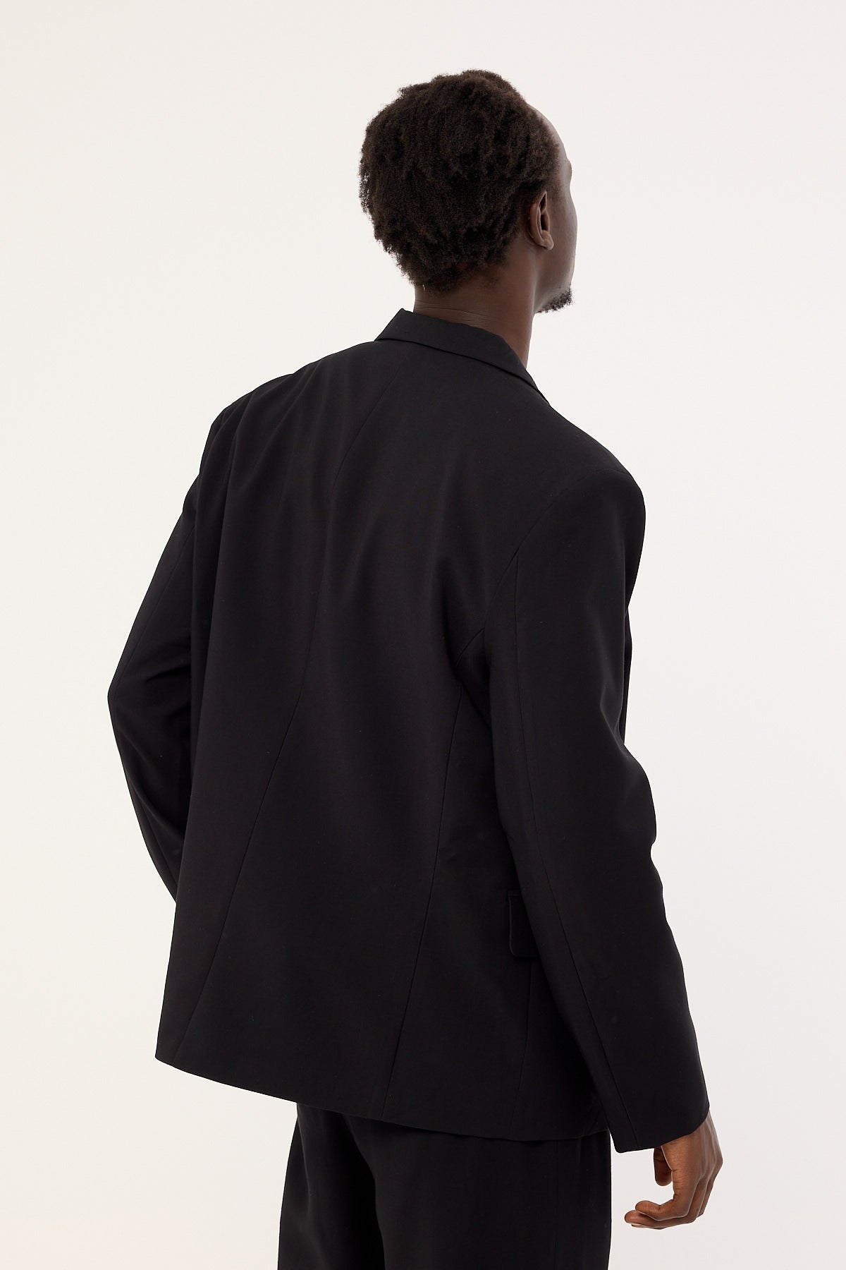 Common Need Leo Double Breasted Relaxed Blazer Black
