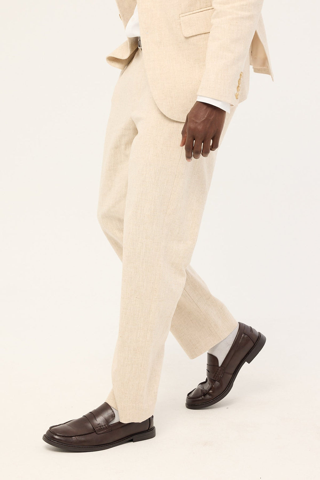 Common Need Oliver Classic Linen Tailored Trouser Natural