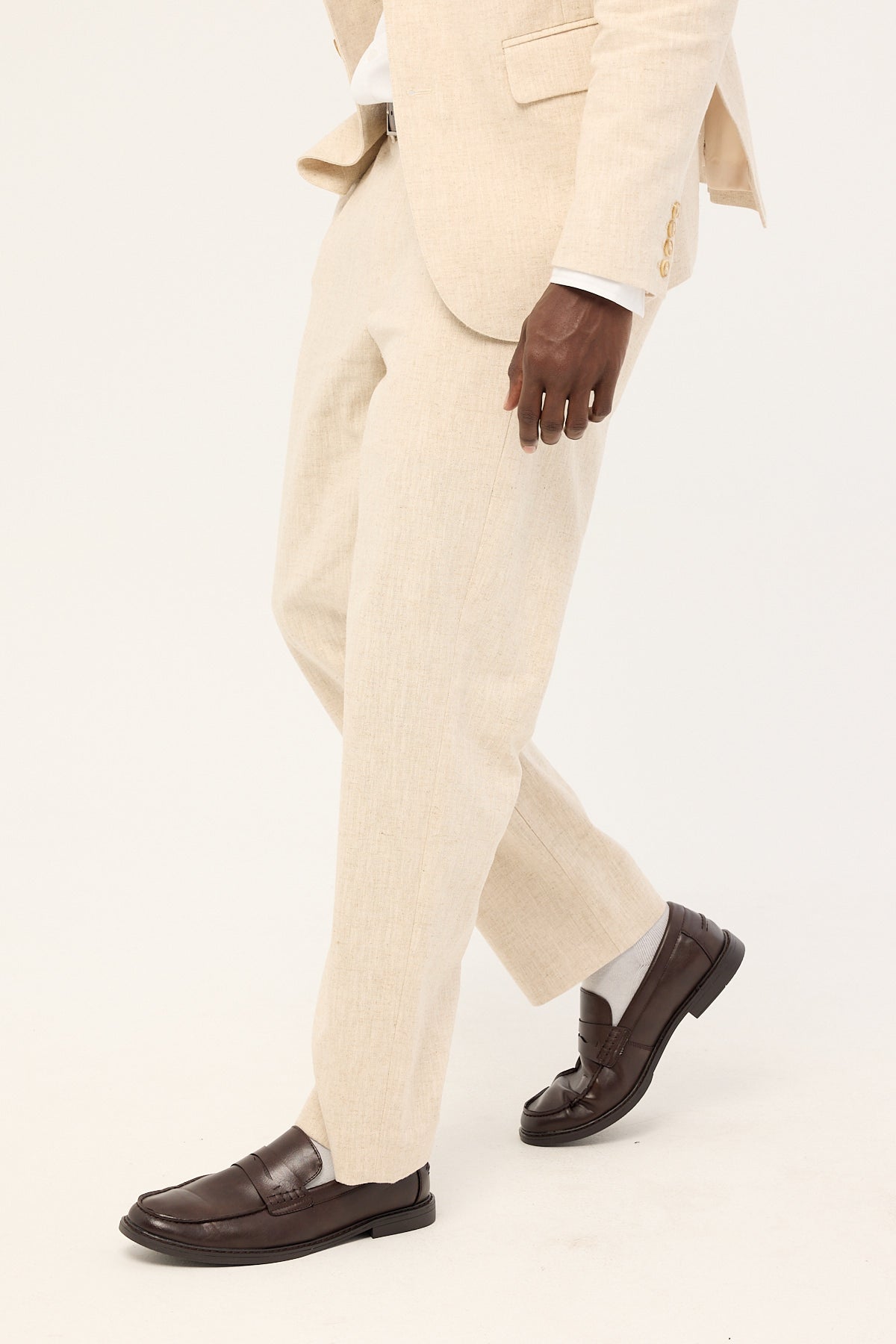 Common Need Oliver Classic Linen Tailored Trouser Natural