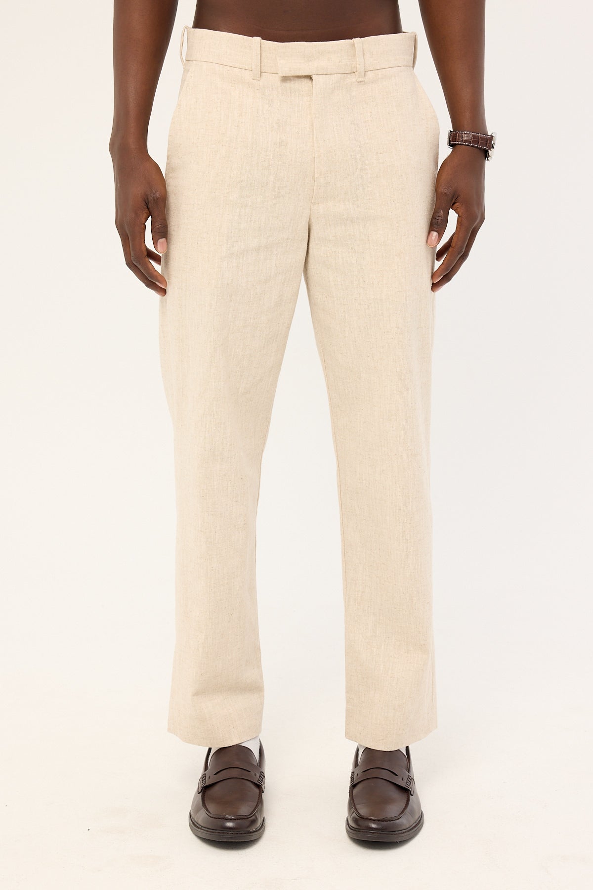 Common Need Oliver Classic Linen Tailored Trouser Natural