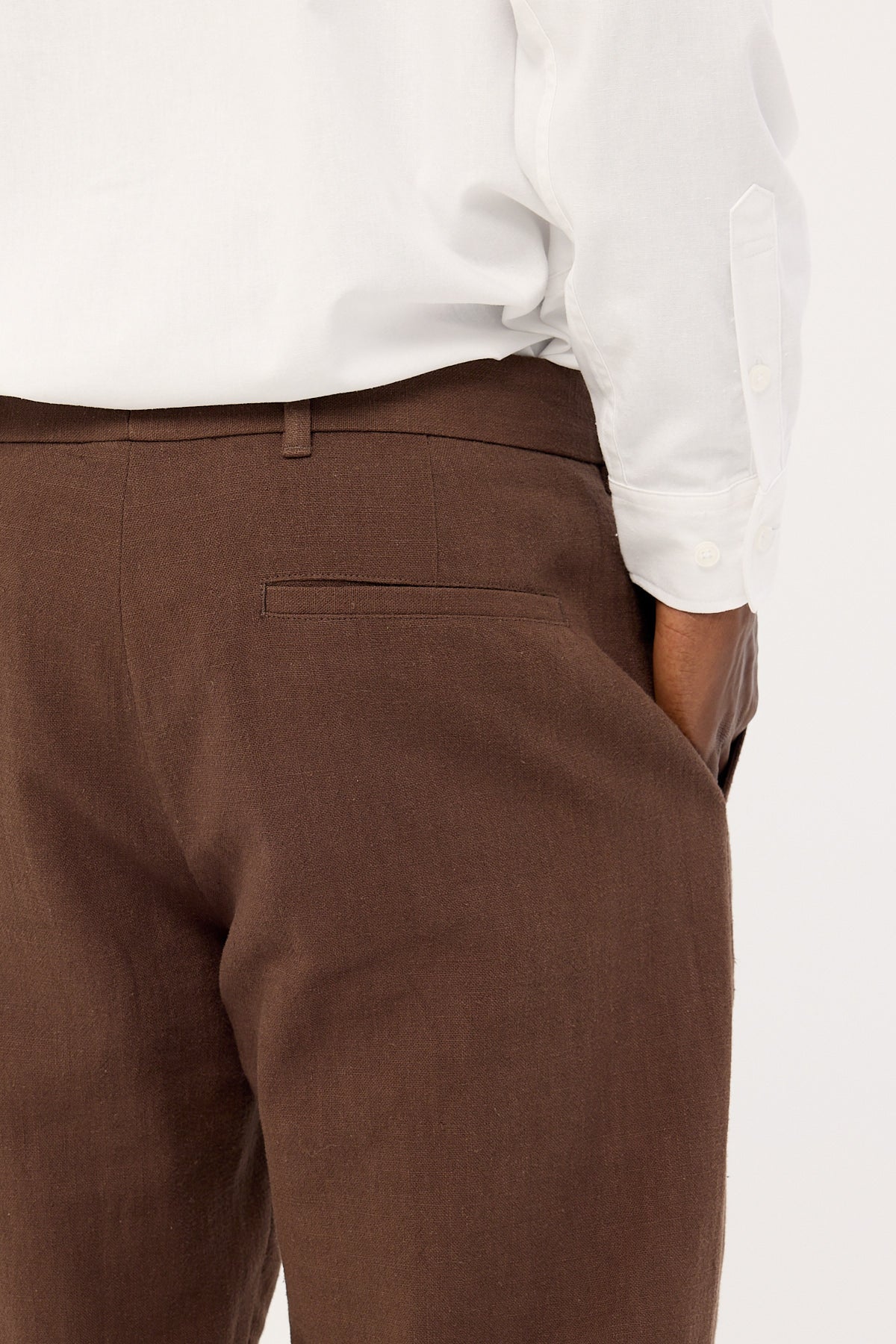 Common Need Oliver Classic Linen Tailored Trouser Brown