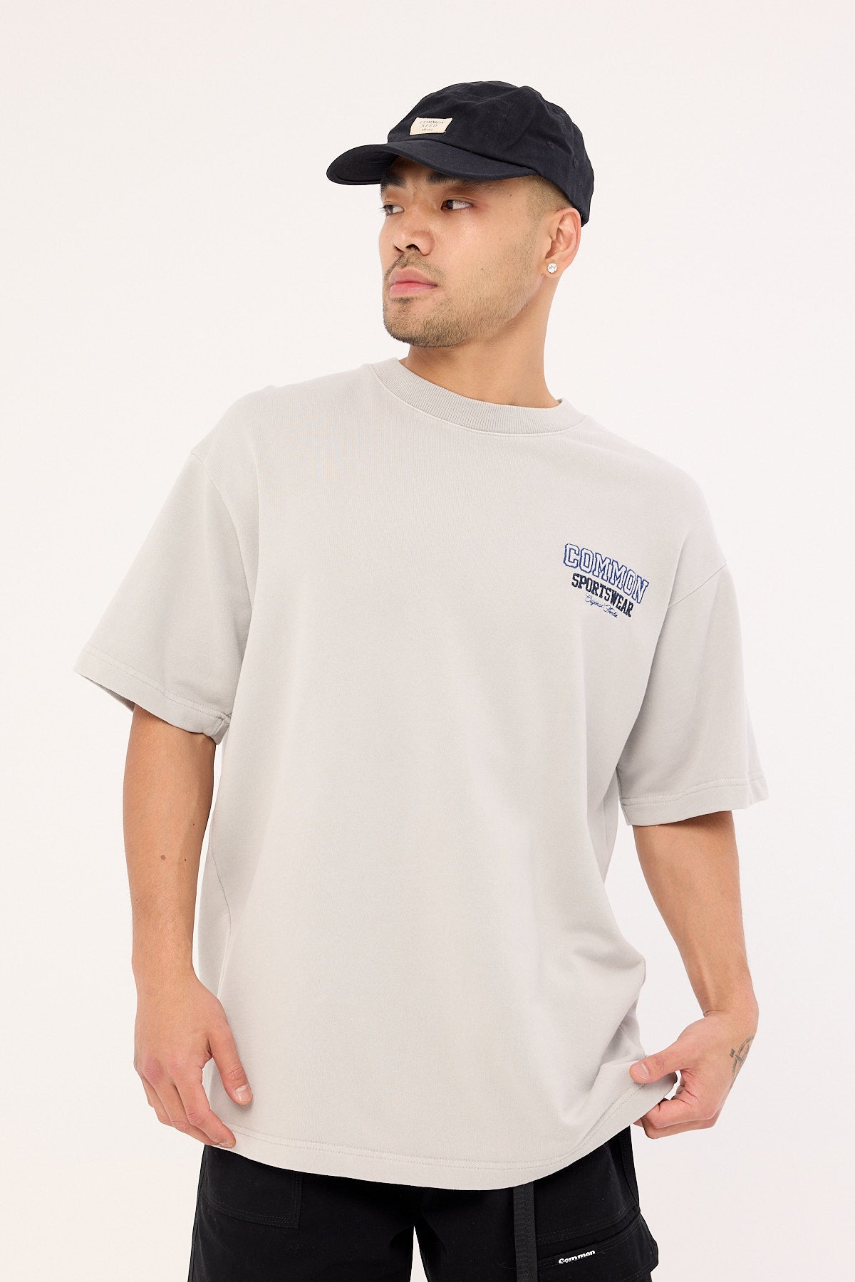Common Need Tackle Loopback Boxy Tee Washed Ice Grey