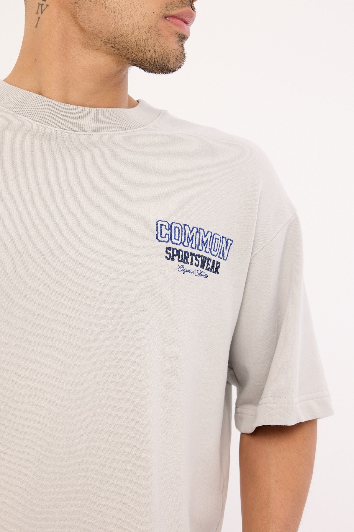 Common Need Tackle Loopback Boxy Tee Washed Ice Grey