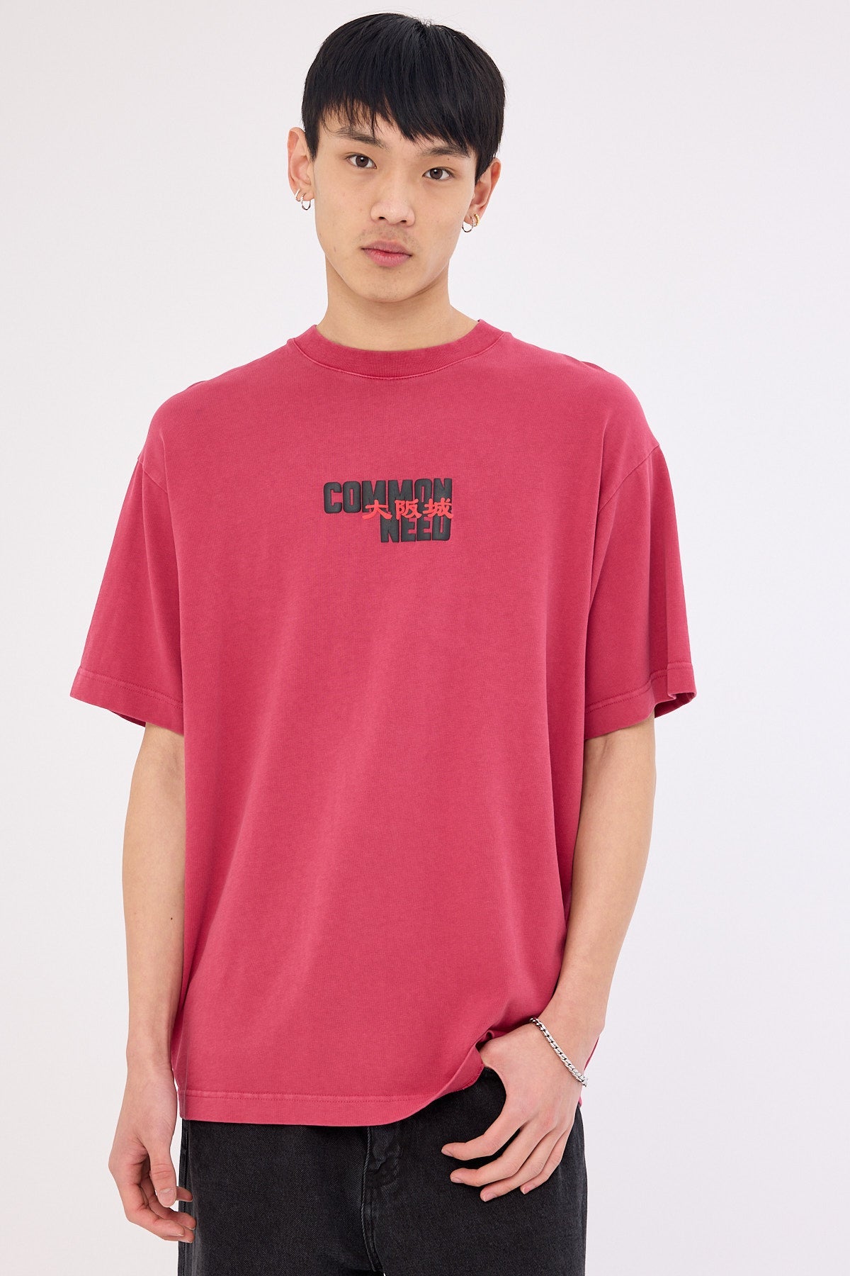 Common Need Osaka Heavyweight Boxy Tee Washed Berry